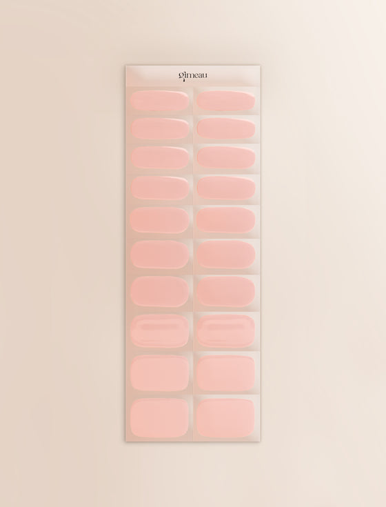 BIAB Gel Nail Sticker strip with 20 nude pink semi-transparent gel nail stickers
